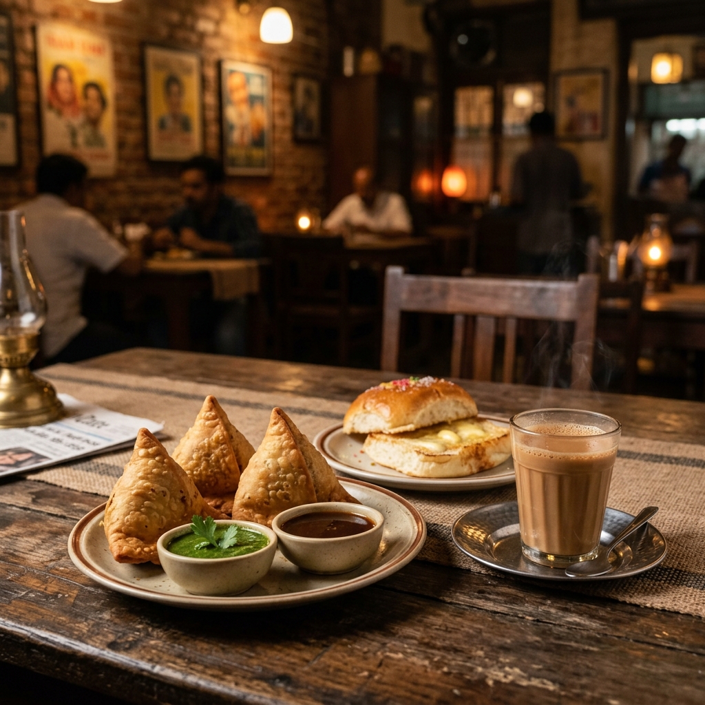 Bun Maska and Samosa